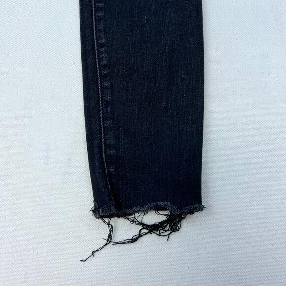 Abercrombie & Fitch Womens Distressed Skinny Jeans Faded Black Size 4s/27 - Picture 4 of 8